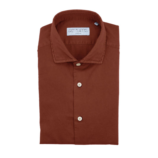 Brick Garment Dyed Twill Shirt