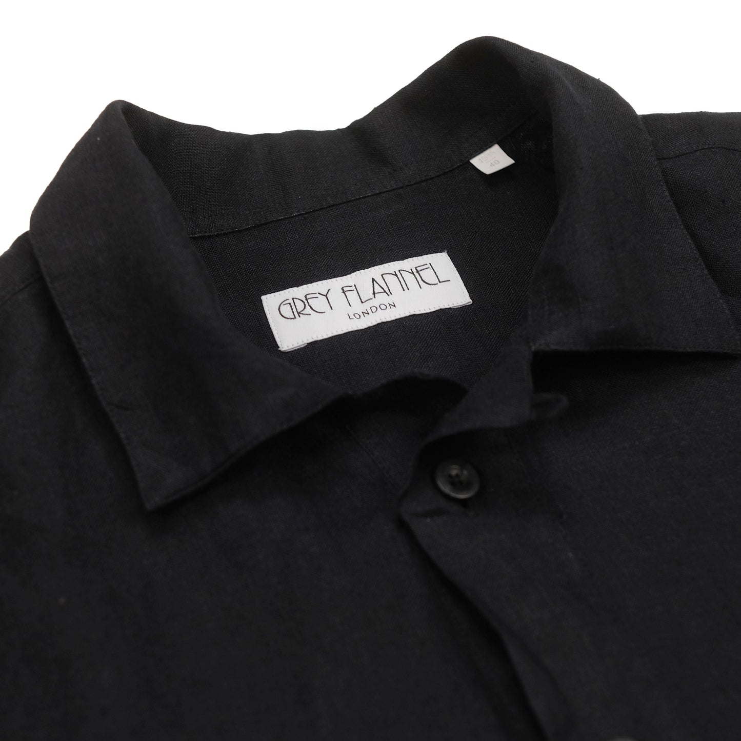 Black Linen Popover Shirt