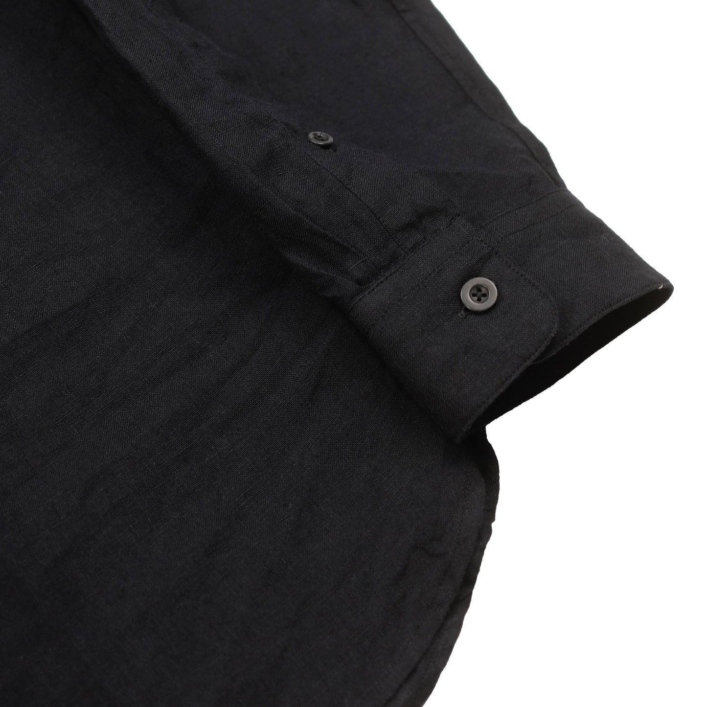 Black Linen Popover Shirt