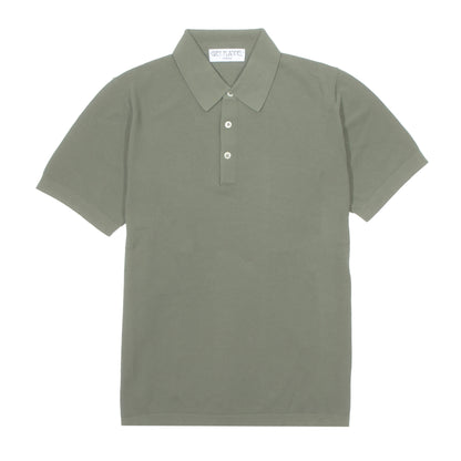 Olive Crepe Textured Polo S/S