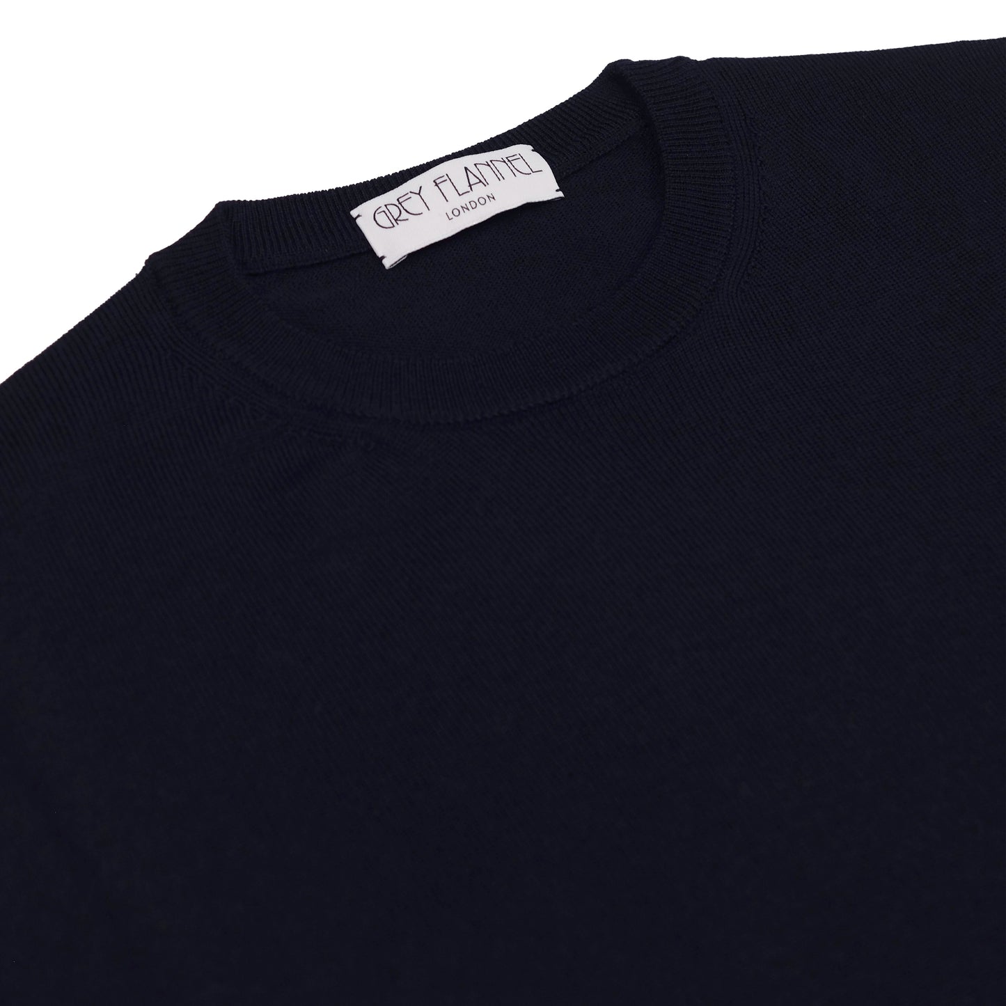 Navy Wool Long Sleeve Crewneck Sweater