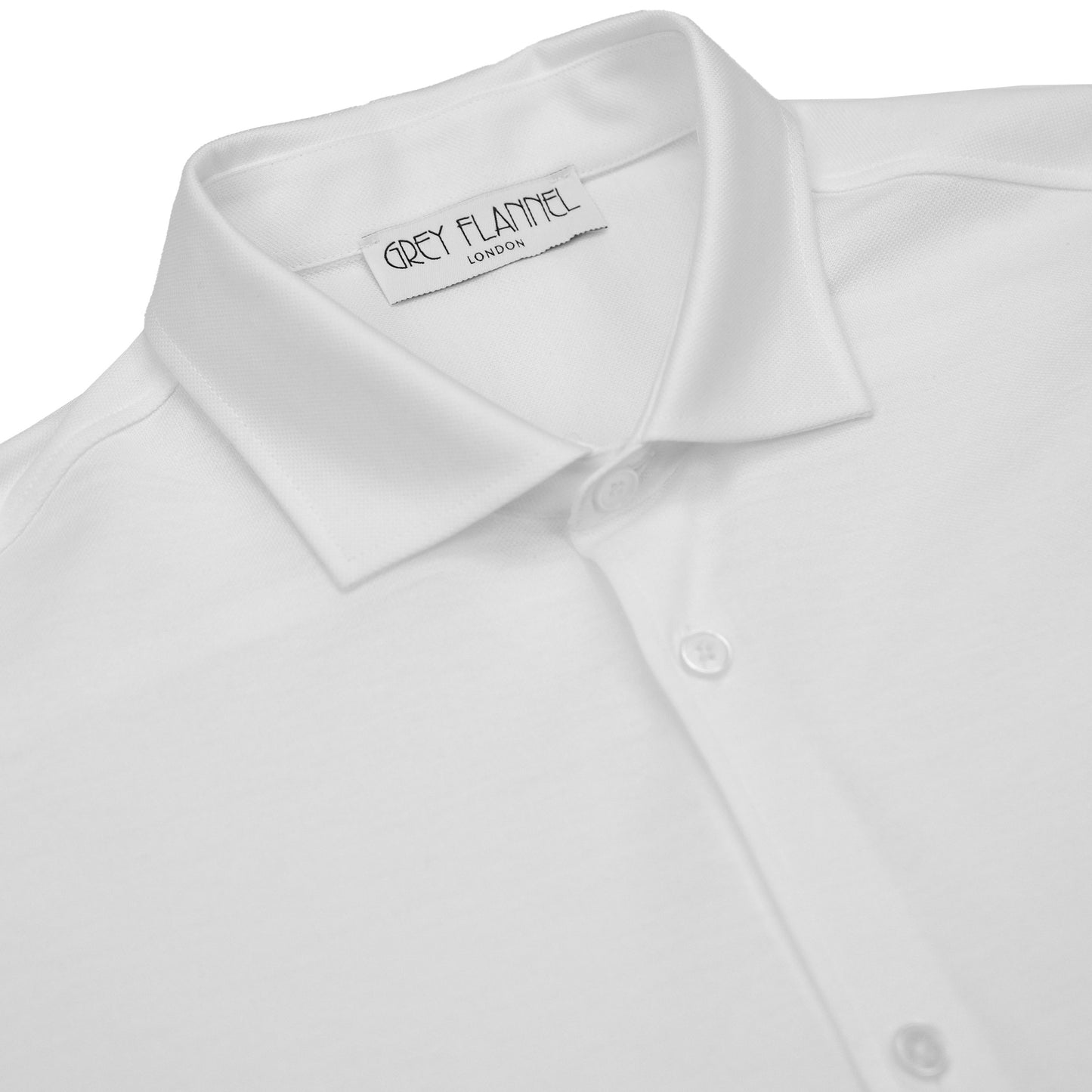 Grey Flannel - White Pique Shirt L/S